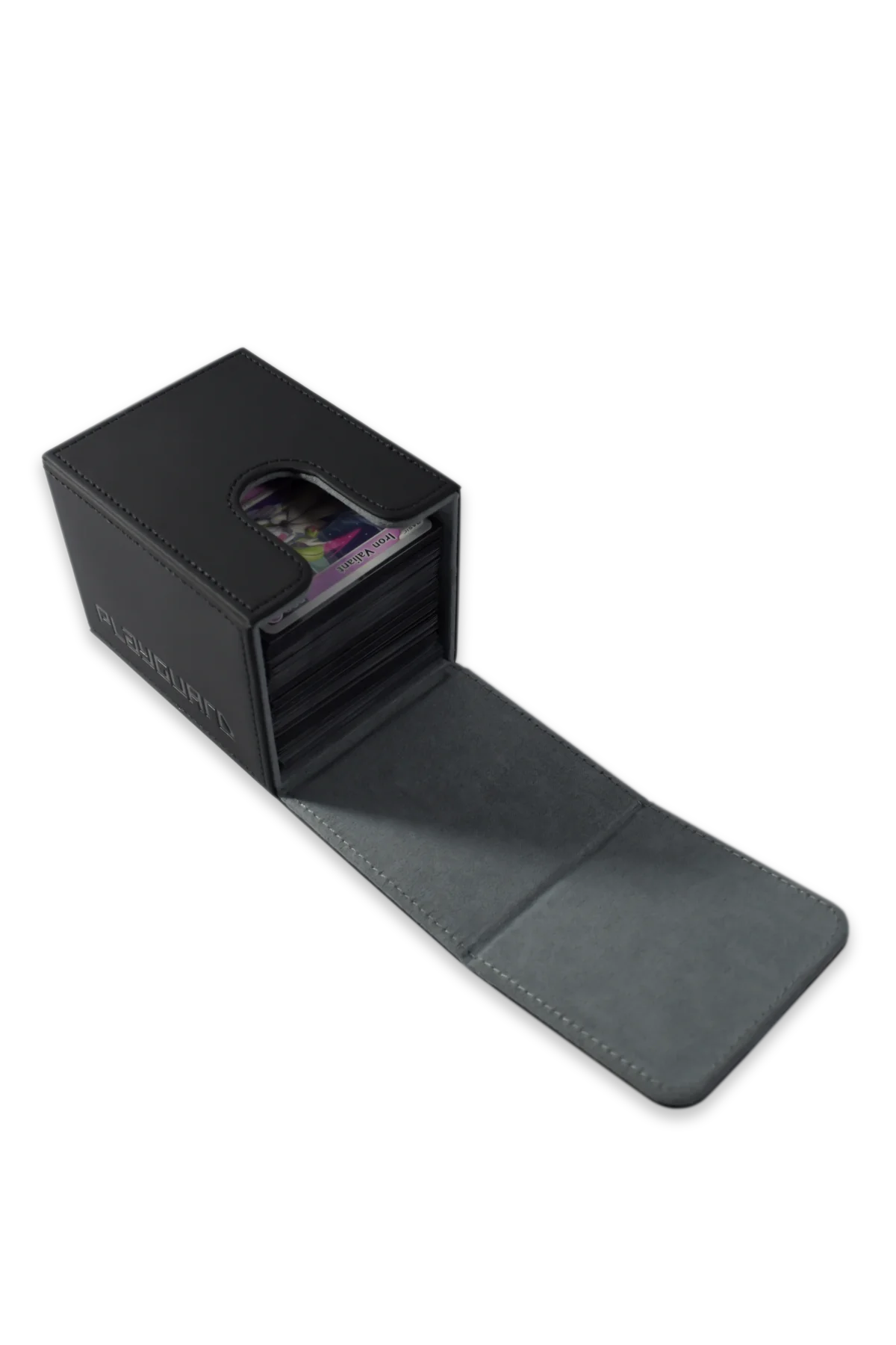 Portamazos Vault Series Single Deck - Vista abierto con cartas TCG